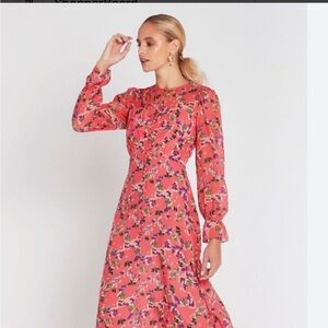 SALONI Floral Pink Maxi Dress